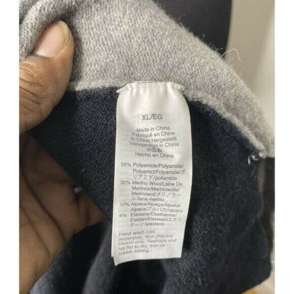 Madewell Womens Colorblock Black/Gray Kent Wool Alpaca Open Cardigan SZ XL - Picture 9 of 10